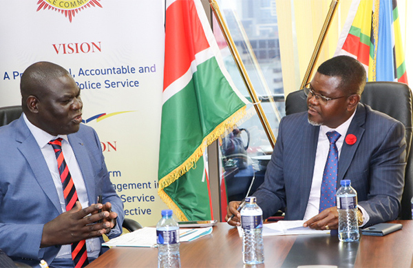 IPOA Chairperson, Dr. Duncan Ojwang Oburu, during a courtesy visit to NPSC.
