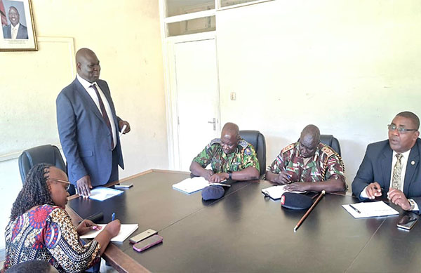 IPOA Chairperson Dr. Duncan Oburu and Commissioner Hon. Jackline Mwenesi during an engagement with Kakamega Security stakeholders